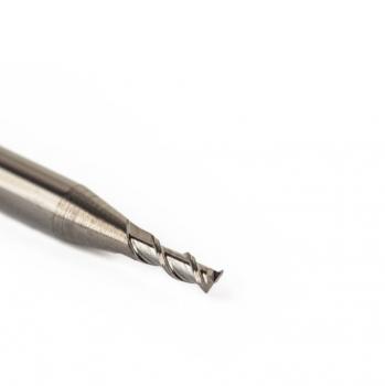 Preview: VHM Zweischneider Stirnschliff ALU Ø1 | SL3 | S4 | GL50 | Z2 - HRC55 Preview: VHM Zweischneider mit Stirnschliff ALU_Detail